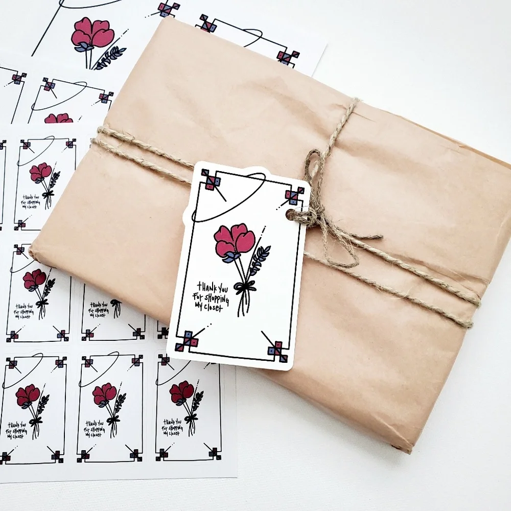 LB008 NOTE CARDS or HANG TAGS Custom Poshmark Thank You Cards and Tags Shipping - Picture 3 of 4